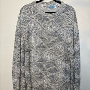 Men's Vintage Geometric Gray Sweater